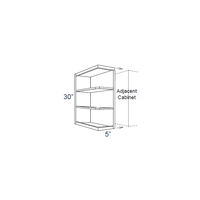 RTA Brazilian Shaker 5" x 30" Wall End Shelf Cabinet