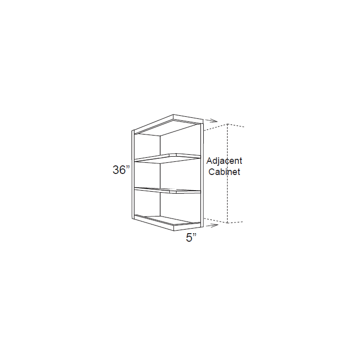 RTA Brazilian Shaker 5" x 36" Wall End Shelf Cabinet