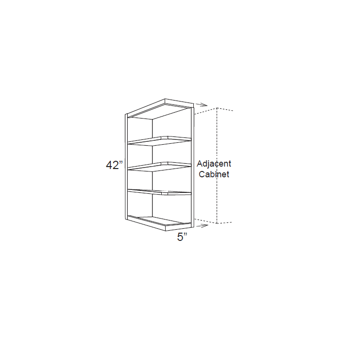 RTA Brazilian Shaker 5" x 42" Wall End Shelf Cabinet