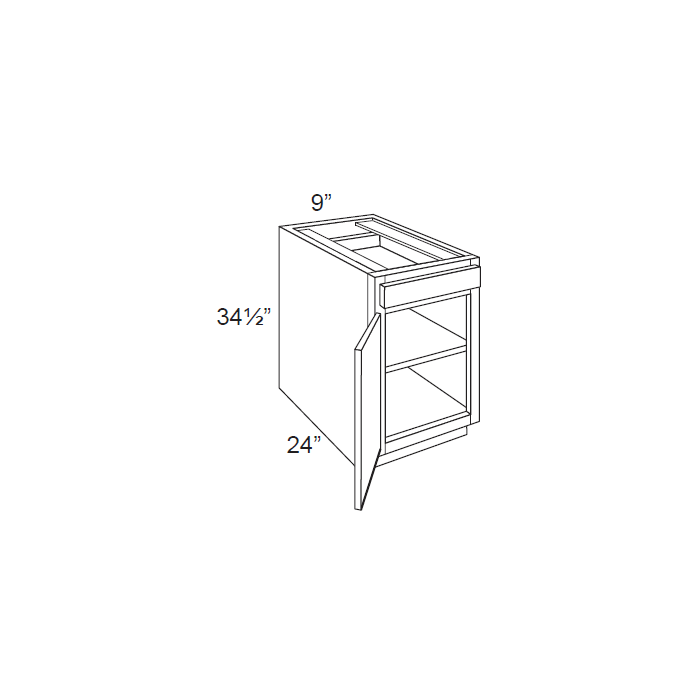 RTA Brazilian Shaker 9" Base Cabinet with 2 Decorative End Panels