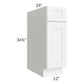 RTA Brilliant White Shaker 12" Base Cabinet with Tray Divider Kit