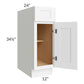 RTA Brilliant White Shaker 12" Base Cabinet with Tray Divider Kit