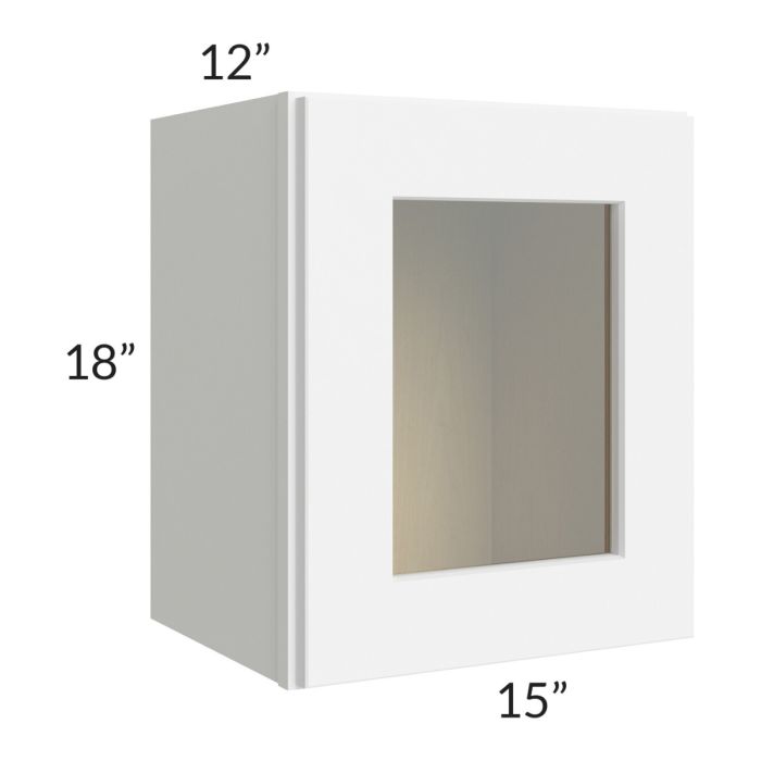 RTA Brilliant White Shaker 15" x 18" Decorative Wall Cabinet with 2 Decorative END Panels