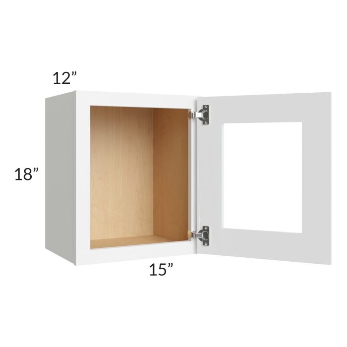 RTA Brilliant White Shaker 15" x 18" Decorative Wall Cabinet with 2 Decorative END Panels