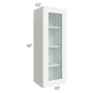 RTA Brilliant White Shaker 15" x 42" Wall Glass Door Cabinet with 1 Decorative END Panel (Prepped for Glass Doors)