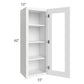 RTA Brilliant White Shaker 15" x 42" Wall Glass Door Cabinet with 1 Decorative END Panel (Prepped for Glass Doors)