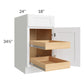 RTA Brilliant White Shaker 18" Base Cabinet with 2 Rollout Trays