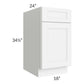 RTA Brilliant White Shaker 18" Base Cabinet with Tray Divider Kit