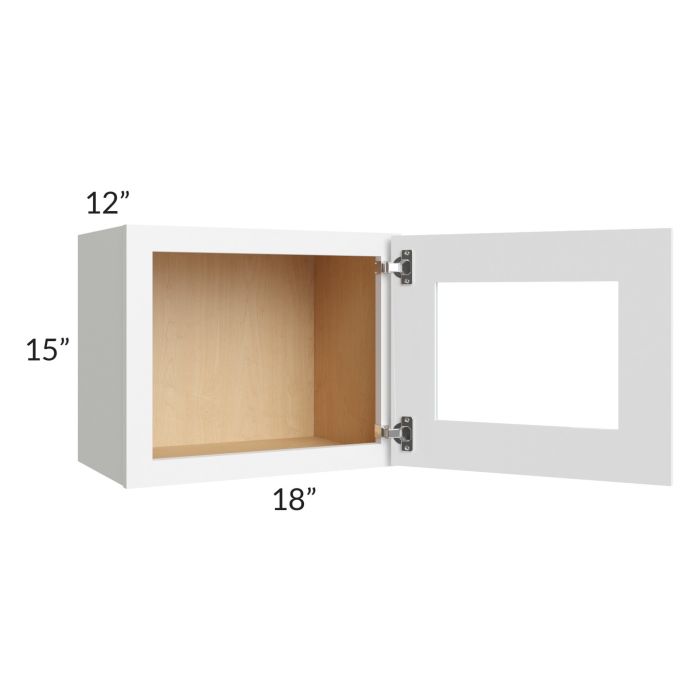 RTA Brilliant White Shaker 18" x 15" Decorative Wall Cabinet with 2 Decorative END Panels