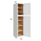 RTA Brilliant White Shaker 18" x 84" x 24" Wall Pantry Cabinet with 2 Decorative End Panel and 2 Rollout Trays