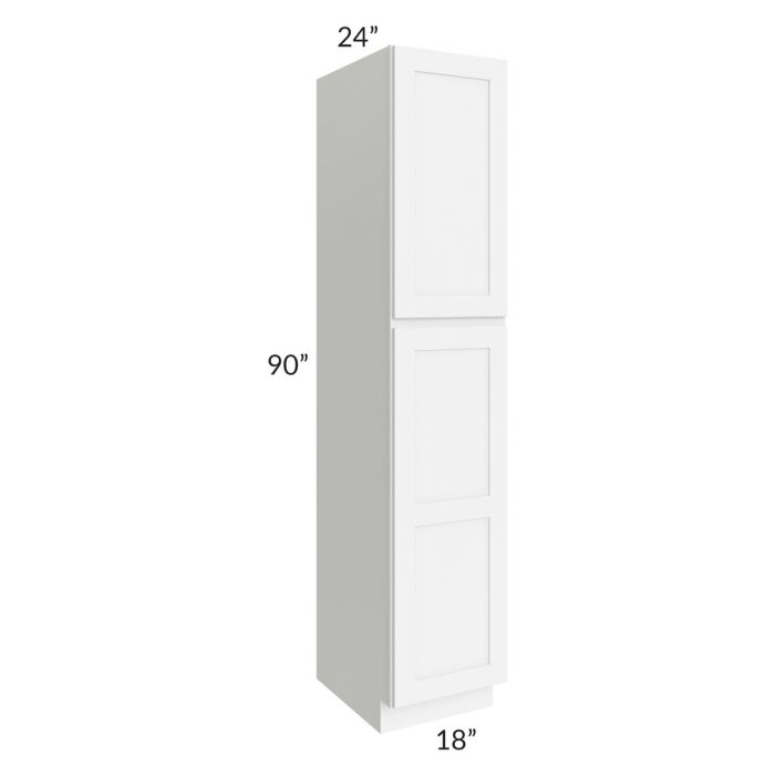 RTA Brilliant White Shaker 18" x 90" x 24" Wall Pantry Cabinet with 4 Rollout Trays