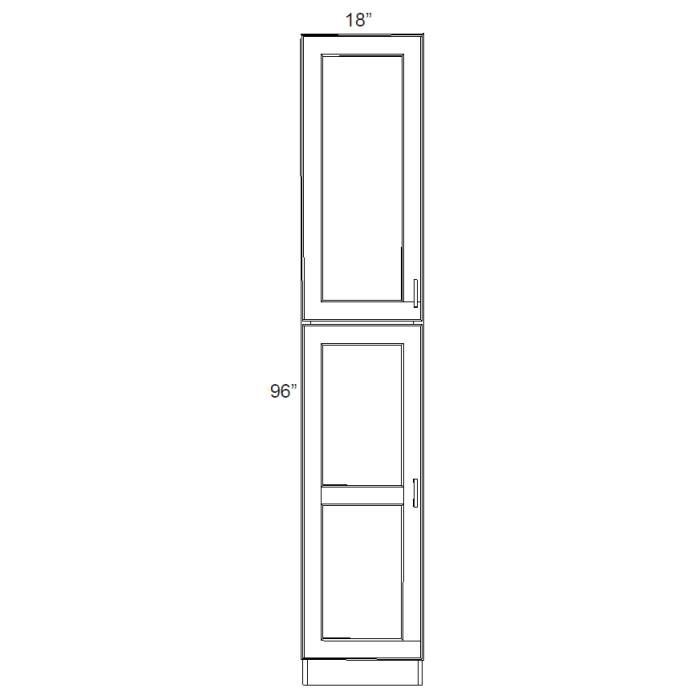 RTA Brilliant White Shaker 18" x 96" x 24" Wall Pantry Cabinet with 2 Decorative End Panels