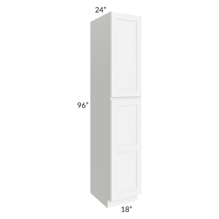 RTA Brilliant White Shaker 18" x 96" x 24" Wall Pantry Cabinet with 3 Rollout Trays