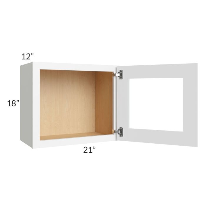 RTA Brilliant White Shaker 21" x 18" Decorative Wall Cabinet with 1 Decorative END Panel