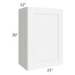 RTA Brilliant White Shaker 21" x 30" High Single Door Wall Cabinet