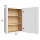 RTA Brilliant White Shaker 21" x 30" High Single Door Wall Cabinet