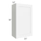 RTA Brilliant White Shaker 21" x 36" High Single Door Wall Cabinet