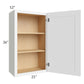 RTA Brilliant White Shaker 21" x 36" High Single Door Wall Cabinet