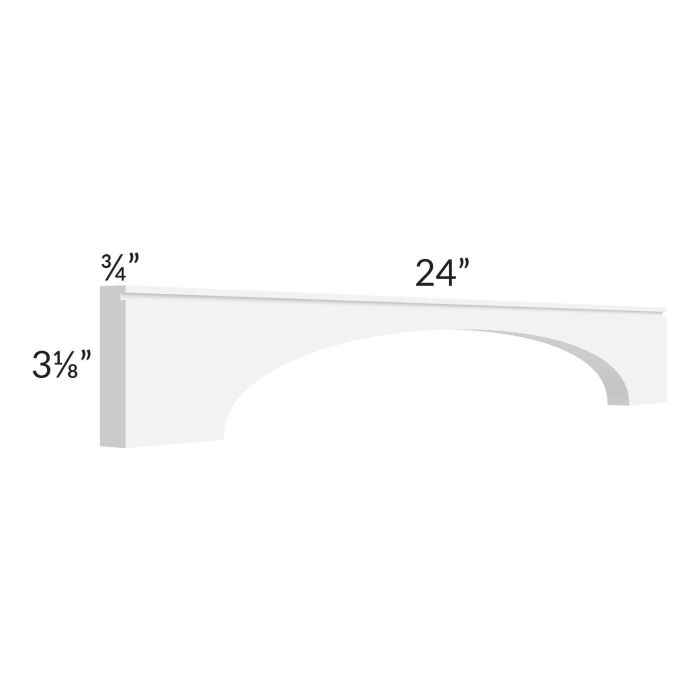 RTA Brilliant White Shaker 24" Arched Apron Toe Kick