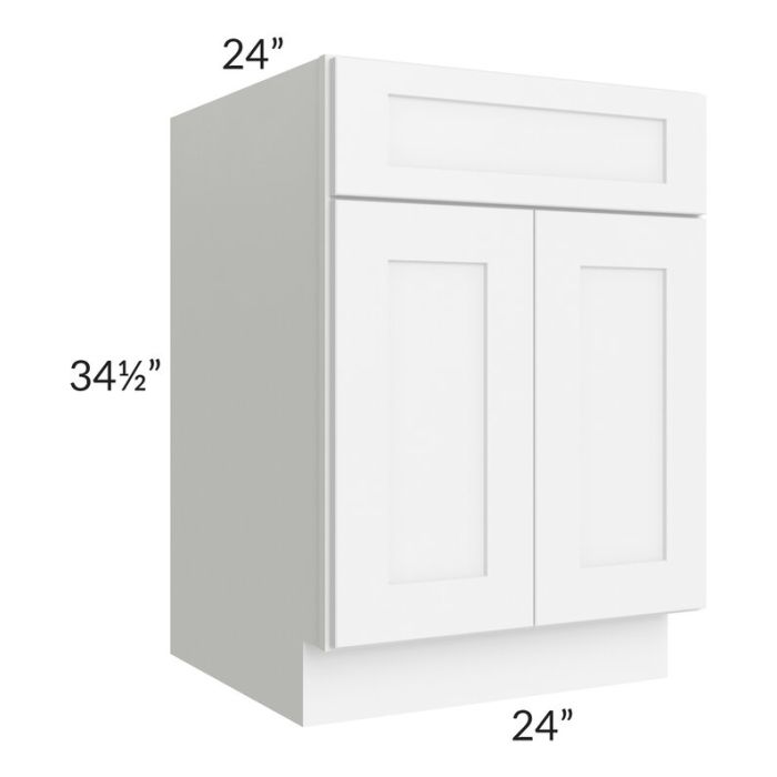 RTA Brilliant White Shaker 24" Base Cabinet with 2 Decorative END Panels