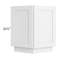 RTA Brilliant White Shaker 24" Base End Angle Cabinet with 1 Decorative END Panel