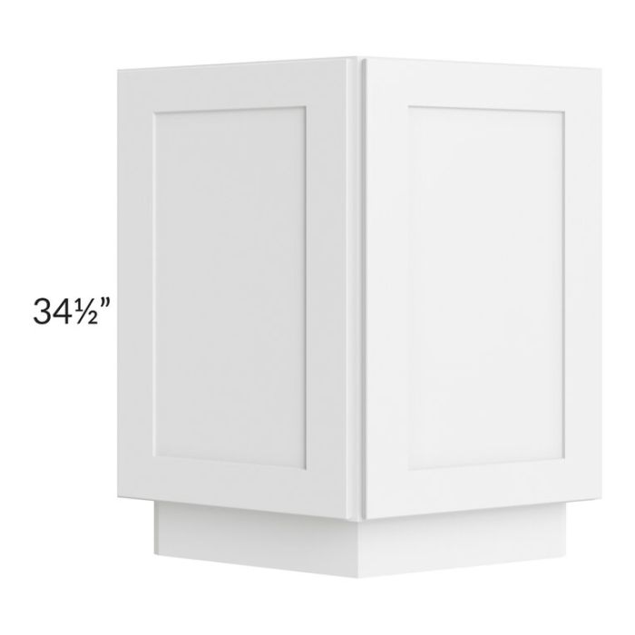 RTA Brilliant White Shaker 24" Base End Angle Cabinet with 2 Decorative END Panels