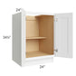 RTA Brilliant White Shaker 24" Full Height Door Base Cabinet with 2 Rollout Trays