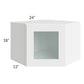RTA Brilliant White Shaker 24" x 18" Decorative Wall Diagonal Corner Cabinet with 1 Decorative END Panel