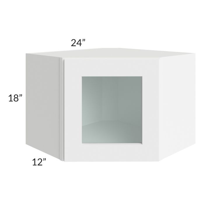 RTA Brilliant White Shaker 24" x 18" Decorative Wall Diagonal Corner Cabinet with 1 Decorative END Panel