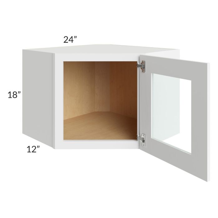 RTA Brilliant White Shaker 24" x 18" Decorative Wall Diagonal Corner Cabinet with 1 Decorative END Panel