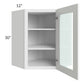 RTA Brilliant White Shaker 24" x 30" Wall Diagonal Corner Cabinet with 2 Decorative END Panels (Prepped for Glass Doors)