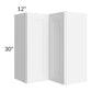 RTA Brilliant White Shaker 24" x 30" Wall Easy Reach Cabinet with 2 Decorative END Panels
