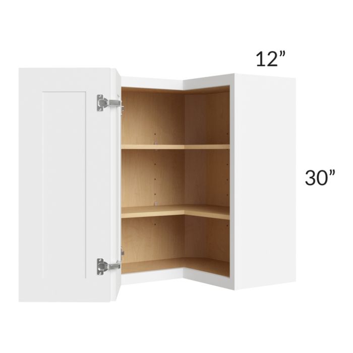 RTA Brilliant White Shaker 24" x 30" Wall Easy Reach Cabinet with 2 Decorative END Panels