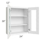 RTA Brilliant White Shaker 24" x 30" Wall Glass Door Cabinet with 2 Decorative END Panels (Prepped for Glass Doors)
