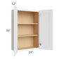 RTA Brilliant White Shaker 24" x 36" High Double Door Wall Cabinet