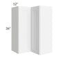 RTA Brilliant White Shaker 24" x 36" Wall Easy Reach Cabinet with 1 Decorative END Panel