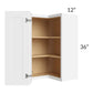 RTA Brilliant White Shaker 24" x 36" Wall Easy Reach Cabinet with 1 Decorative END Panel