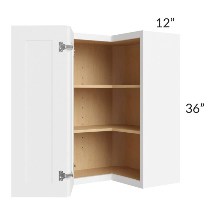 RTA Brilliant White Shaker 24" x 36" Wall Easy Reach Cabinet with 1 Decorative END Panel
