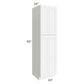 RTA Brilliant White Shaker 24" x 90" x 24" Wall Pantry Cabinet with 1 Decorative End Panel