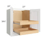 RTA Brilliant White Shaker 27" Full Height Base Cabinet with 2 Rollout Trays and 1 Decorative END Panel