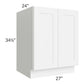 RTA Brilliant White Shaker 27" Full Height Door Base Cabinet