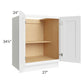 RTA Brilliant White Shaker 27" Full Height Door Base Cabinet