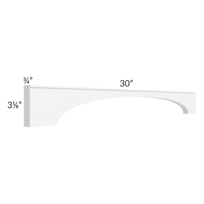 RTA Brilliant White Shaker 30" Arched Apron Toe Kick