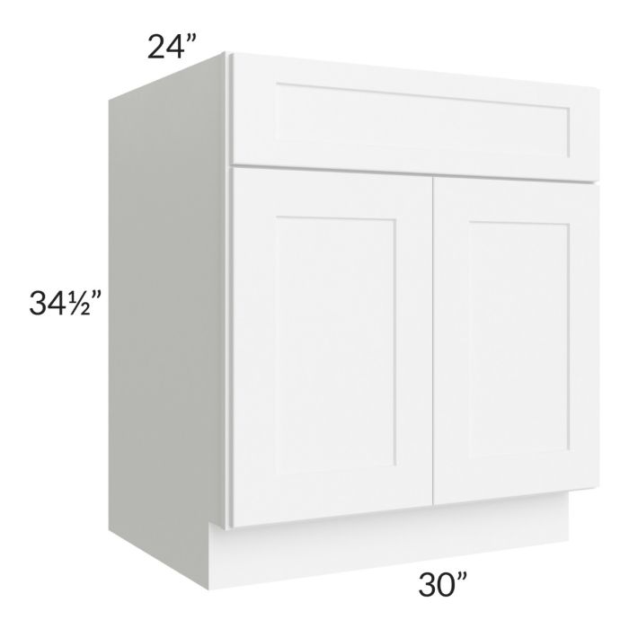 RTA Brilliant White Shaker 30" Base Cabinet (1 drawer) with 2 Decorative END Panel