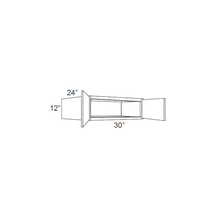 RTA Brilliant White Shaker 30" x 12" x 24" Wall Cabinet