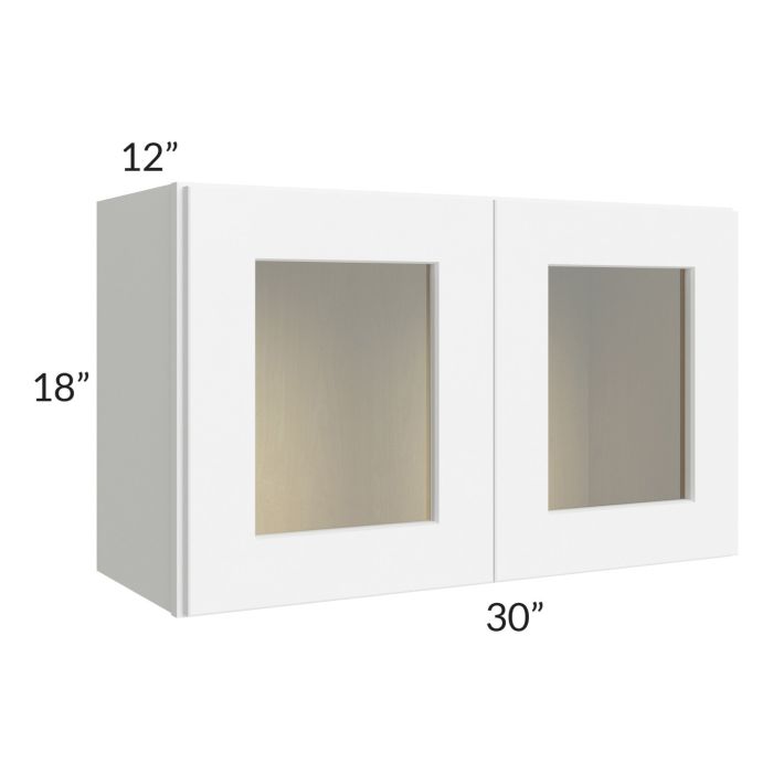 RTA Brilliant White Shaker 30" x 18" Decorative Wall Cabinet with 2 Decorative END Panels