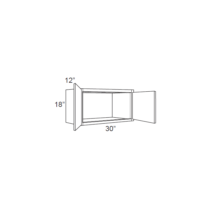 RTA Brilliant White Shaker 30" x 18" Wall Cabinet with 1 Decorative END Panel