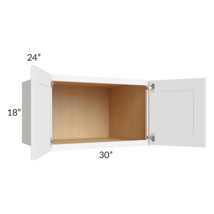 RTA Brilliant White Shaker 30" x 18" x 24" Wall Cabinet