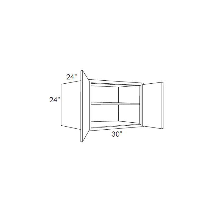 RTA Brilliant White Shaker 30" x 24" x 24" Wall Cabinet