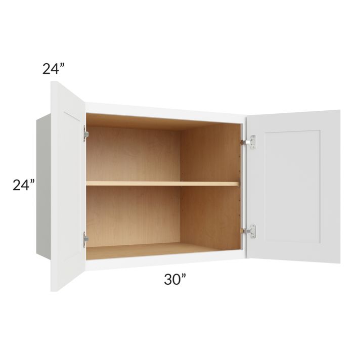 RTA Brilliant White Shaker 30" x 24" x 24" Wall Cabinet